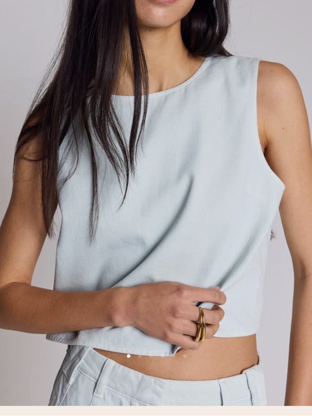 Balzac Paris Top Roda Sky Blue - Classic Sleeveless Cotton Crop- New- size small